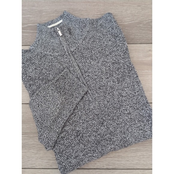 Calvin Klein Gray Ribbed Quarter Zip Sweater Ribbed Size Large NWT - Picture 1 of 6